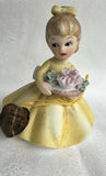 Vintage Napco Flower Of The Month Girl - January Carnation 1970s Carnation