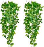 Fake hanging plant vines 2pcs artificial ivy garlands indoor outdoor decor Green Plant