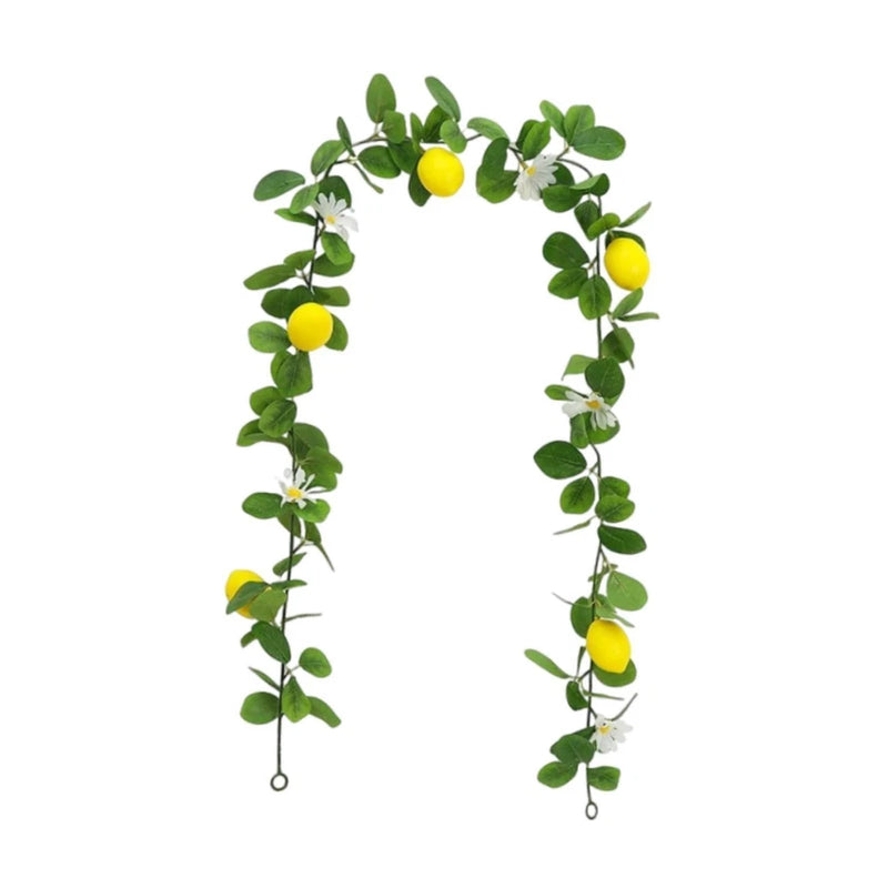 Artificial Lemon Garland with Flowers Table Decoration 67inch Greenery Vine for Green Plant