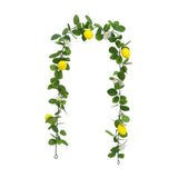 Artificial Lemon Garland with Flowers Table Decoration 67inch Greenery Vine for Green Plant