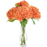 4 Pcs Real Touch Burnt Orange Hydrangea Artificial Flowers, 20" Full Faux Hyd... Hydrangea
