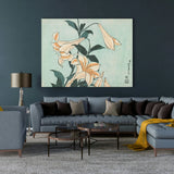Katsushika Hokusai Lilies from an Untitled Series of Large Flower Canvas Print Lily