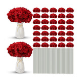 Unittype 200 Pieces Silk Hydrangea Artificial Flowers Heads with Stems Full H... Hydrangea