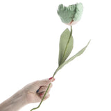 Bulk Package of 12 Dried-Look Artificial Tulip 19" Floral Stems Green Plant