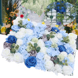 Silk Blue& White& Green 6 Pcs 23.62*15.74in Artificial Flowers Wall Decoration Hydrangea