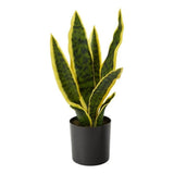 Nearly Natural 14" Sansevieria Artificial Plant in Green Green Plant