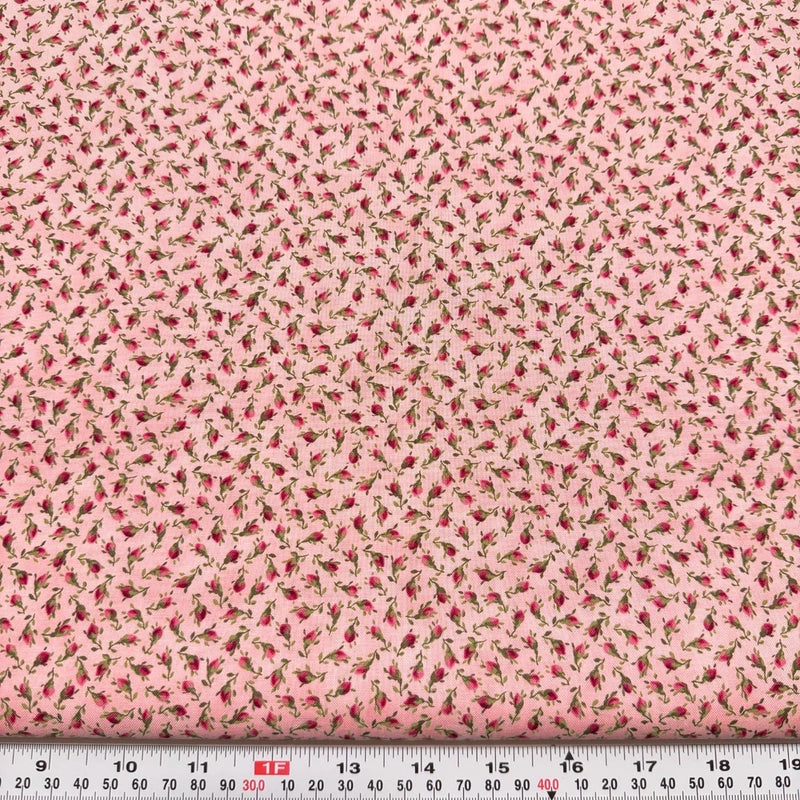 Select Basics by Robyn Pandolph for SSI Floral on Pink Cotton by the HALF YARD Flowering Plants