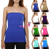 Strapless Bandeau Tube Top Ultra Soft Stretchy Seamless Slimming Basic Shirt Hot Roses