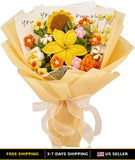 Yellow Crochet Flower Bouquet with 14 Handmade Sunflower Crochet Flowers Sunflower
