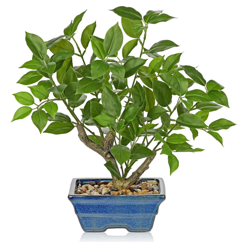 Fake Plants Small Artificial Plants Indoor 15.3" Fake Potted Plants Realistic... Green Plant