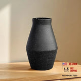 Ceramic Flower Vase - 10 Inch Rustic Farmhouse Vases for Pampas 10 inch Black Pampas Grass
