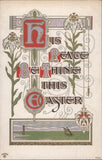 Easter Flowers BESUDER His Peace Thine This 1911 Art Nouveau Lilies Lighthouse Lily