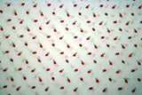 ROSEBUDS IN RED - 100% COTTON FABRIC Flowering Plants