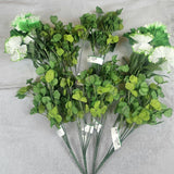 Phliofd 8pc Artificial Shamrock Picks Green Carnations Patricks Floral Decor Carnation