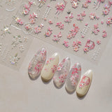 Spring Flowers 5D Gold Stamping Nail Sticker Nail Supplies Colorful Sunflowers Sunflower