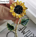 DAINTY Women Girl Enamel Elegant Sunflower Flower Scarf Shawl Brooch Pin Sunflower