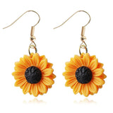 Sunflower Earring Resin Sunflower Daisy Dangle Drop Earrings for Women Sunshine Sunflower