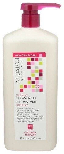 5 Andalou  Naturals Soothing Shower Gel 1000 Roses  Liquid 32 Oz Roses