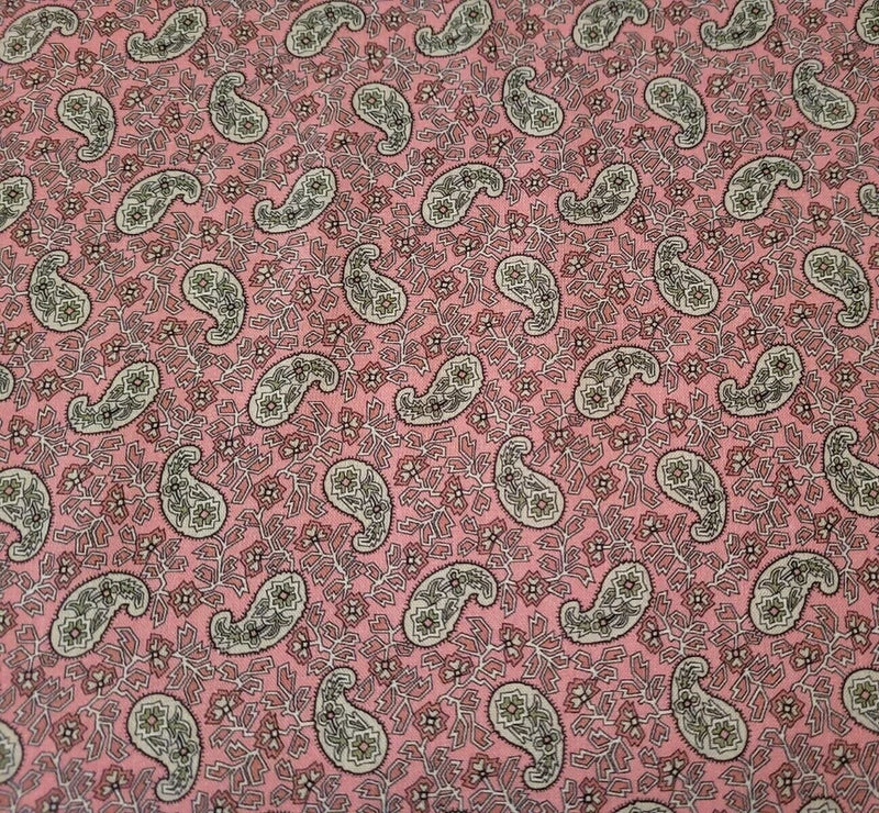 Anastasia BTY P&B Textiles Sage Green Tan Paisley Pink Flowering Plants