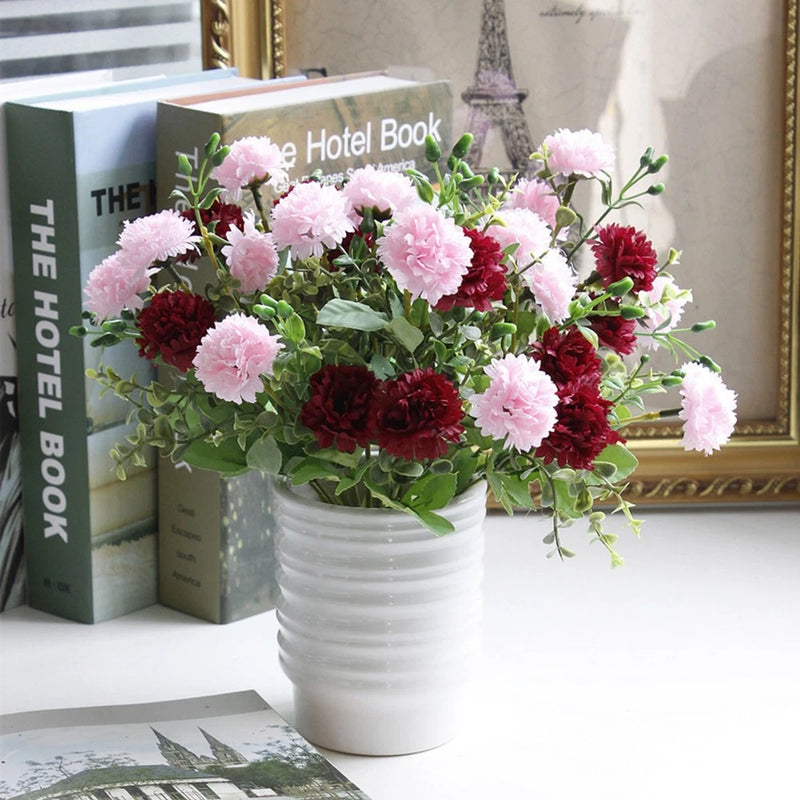 Artificial Plants Wood Knot Decor Fake Lilac Flower Bouquet Stems Indoor Green Plant