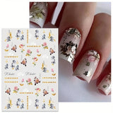 Nail Art Stickers Transfers Spring Summer Flowers Floral Fern Daisy  (PM133) Daisies