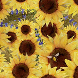 3 Wishes Locally Grown by Beth Albert 20195 Yellow Sunflower Field   Cotton Sunflower