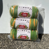 Red Heart Flower Power All in One Yarn 3 skeins What in Carnation Hippie Green Carnation