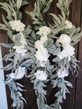 Ashland Centerpiece Garland | 6ft | White Hydrangea with Succulents | Set 3 NEW Hydrangea