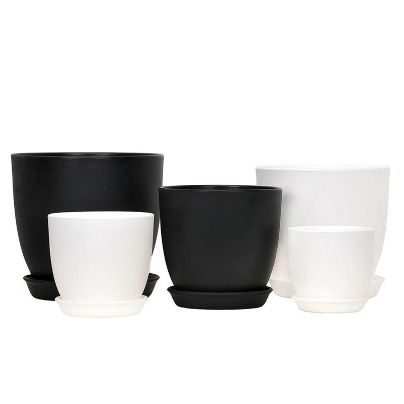 10 Piece Plastic Plant Pots with Pallet for Indoor Gardening and Home Decor Garden Plants