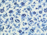 Vintage 1997 Petite Porcelain Blue Roses Classic Cottons FCI Quilting Fabric Roses