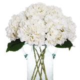 6pcs White Hydrangeas Artificial Flowers Silk Fake Hydrangeas Faux Hydrangea ... Hydrangea