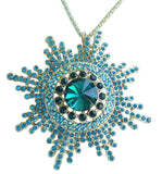 Stunning Sunflower Necklace Pendant Rhinestone Crystal NP06014 Sunflower