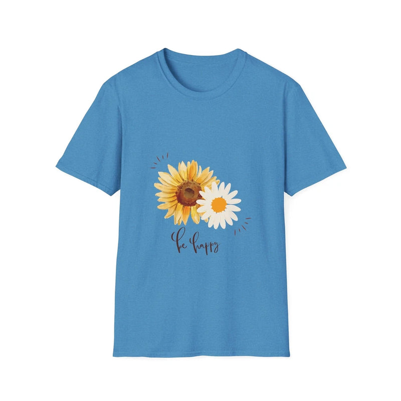 Be Happy Sunflower Daisy Unisex Softstyle T-Shirt Sunflower