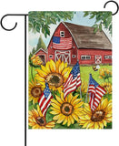 Spring Summer Sunflower Decorative Garden Flag, America Country Floral Flower Fa Sunflower