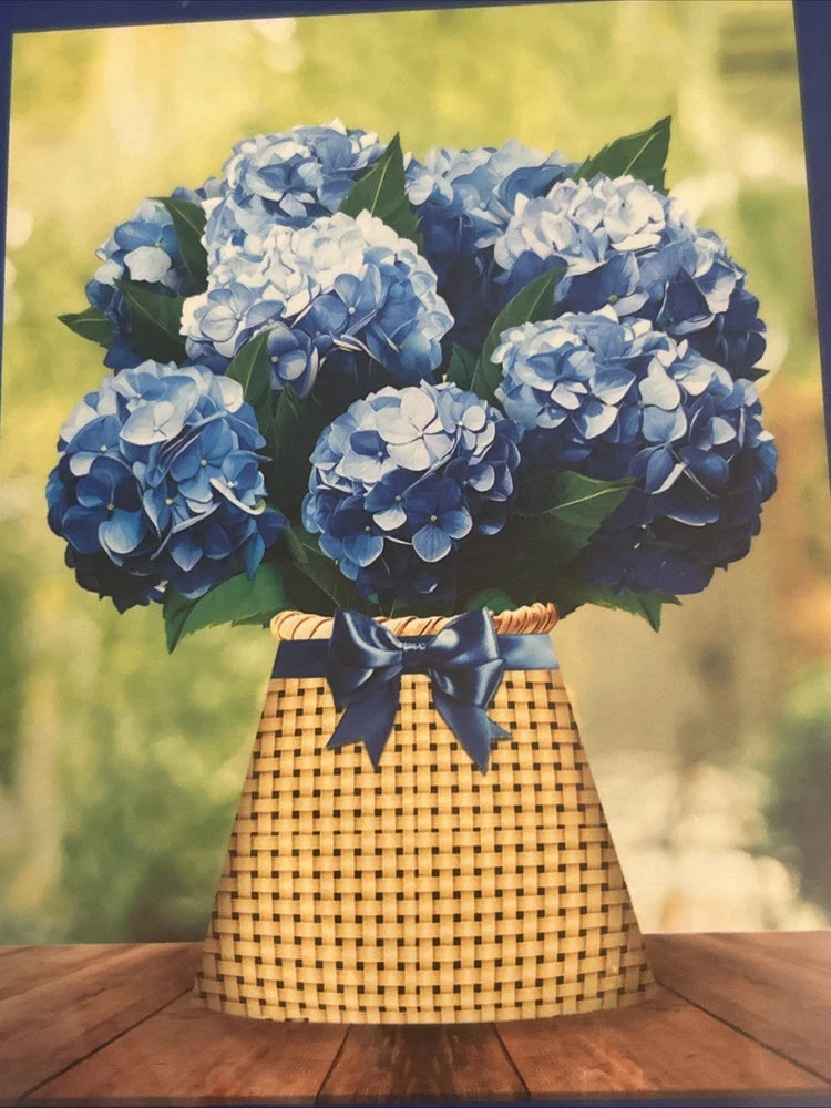 Paper Pop-Up Flower Card Nantucket Hydrangeas Valentines Greeting 12Ó Hydrangea