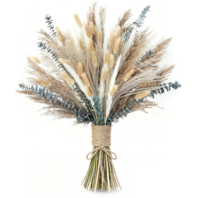 xin's convey 120 PCS Dried Pampas Grass, Flowers, Reed Light Brown Dried Flower