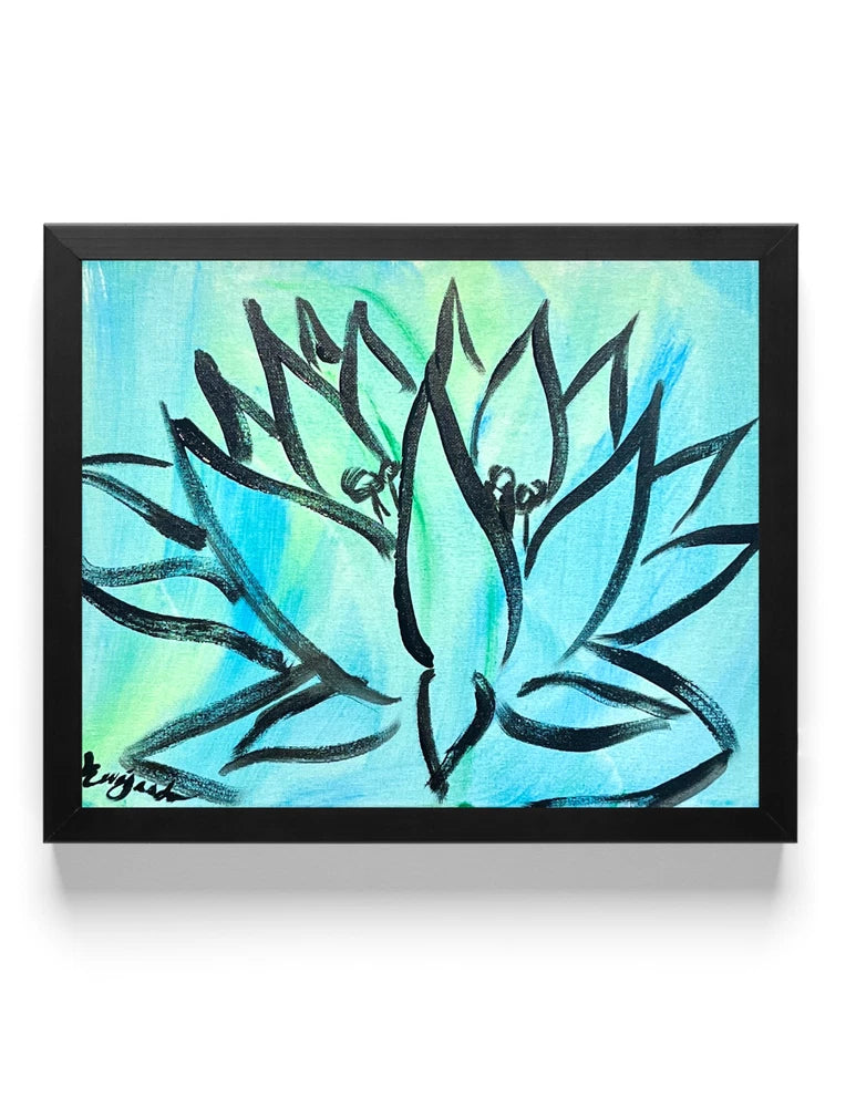 Guajardo Original Art: Water Lily 14X11 Original Canvas Signed Art Expressionism Lily