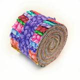 2.5 inch Awesome Blossoms Jelly Roll 100% cotton fabric quilting strips 17 piece Flowering Plants