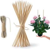 50 Pack 12" Bamboo Plant Stakes for Wood Garden Sticks_Wooden Plant Supports_Ind Garden Plants