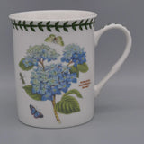 Blue Hydrangea Butterfly Coffee Cup Mug Portmeirion Botanical Flower Insect 12oz Hydrangea