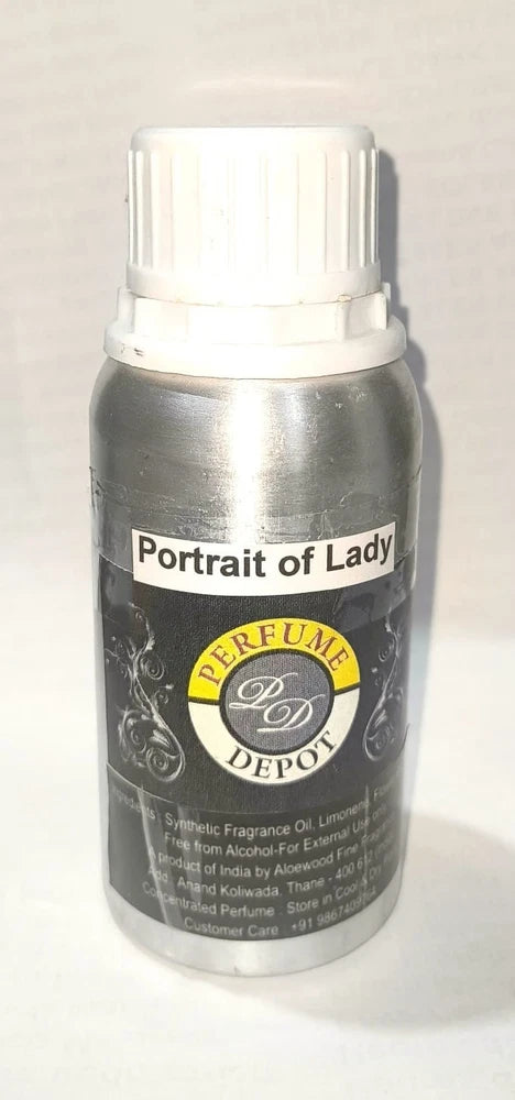 Perfume Depot Portrait of Lady fragrance oil bottle, silver cap