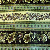 Metro Blue Goes Green Brown Floral Flower Stripe Border Michele DÕAmore 1.5 Y Flowering Plants