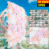 12* Artificial Flower Wall Panel Hydrangea Rose Photo Wall Wedding Home Decor US Hydrangea