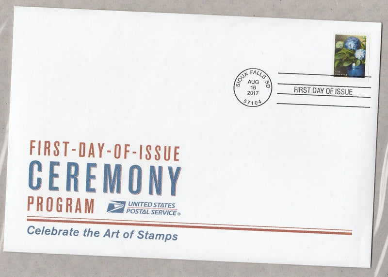 US 5240 Garden Flowers Hydrangeas FDC Ceremony Program 2017 Hydrangea