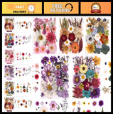 140 Pressed Dried Flowers & Leaves - Natural Craft Supplies for Resin, Jewelry, Dried Flower