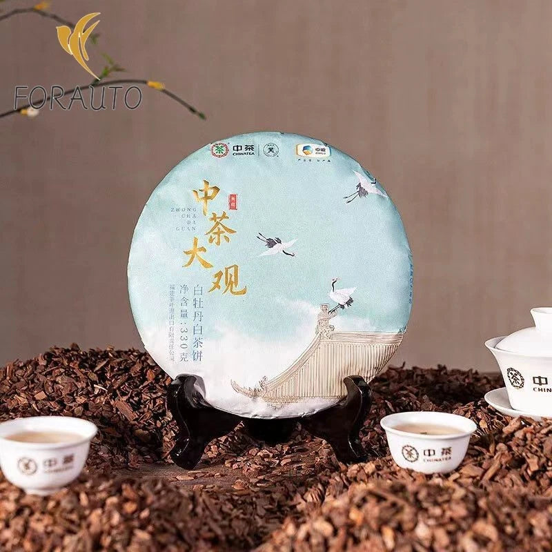 330g White Tea Cake Daguan White Peony Compressed Flower Tea Big Leaf Green Tea Peony