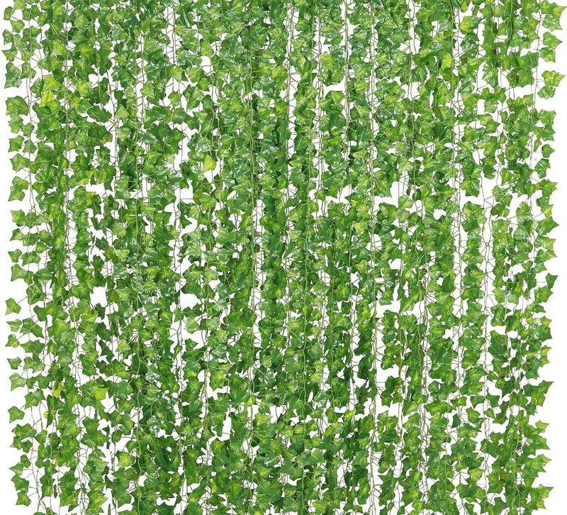 Yatim 78-Ft 12 Pack Artificial Plants Greeny Chain Wall Hanging Leaves for Home Green Plant