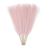 5pcs Dried Faux Pampas Grass 17" Artificial Pampas Grass Decor Light Pink Pampas Grass
