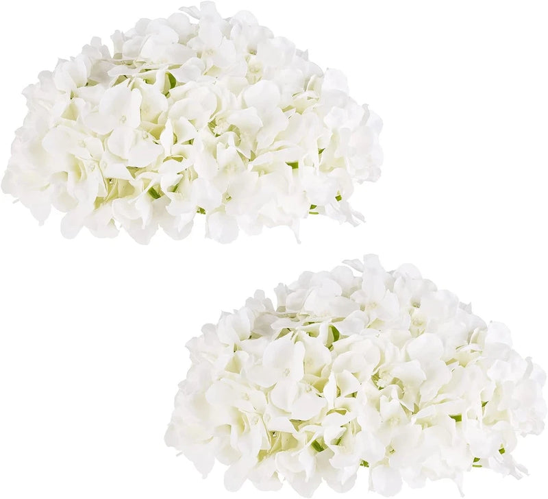BLOSMON Hydrangea Artificial Flowers Ball Centerpieces 2 Pcs Fake Flowers White Hydrangea