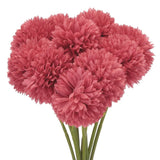 Artificial Flower Heads Silk Chrysanthemum Hydrangea Red Faux 12Pcs Hydrangea